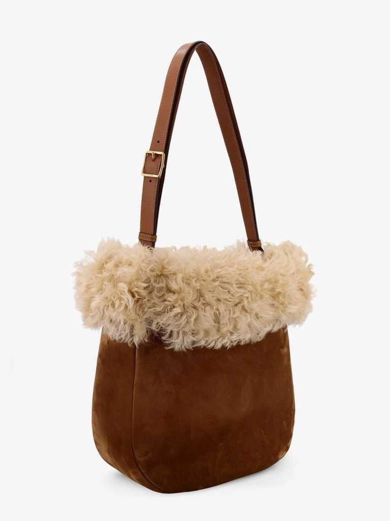 Yves Saint Laurent Suede shoulder bag with shearling profile 4