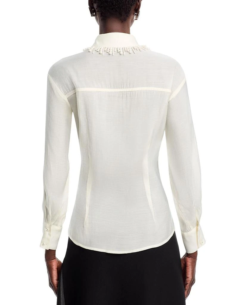 Gracia Faux Peal Trim Collar Top 3