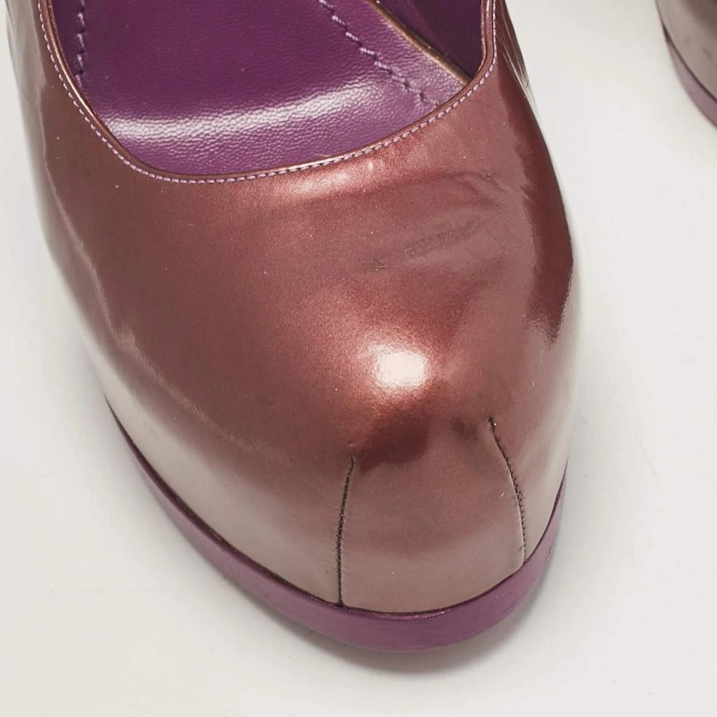 Yves Saint Laurent Yves Saint Laurent Purple Patent Leather Tribtoo Slingback Pumps Size 37 7