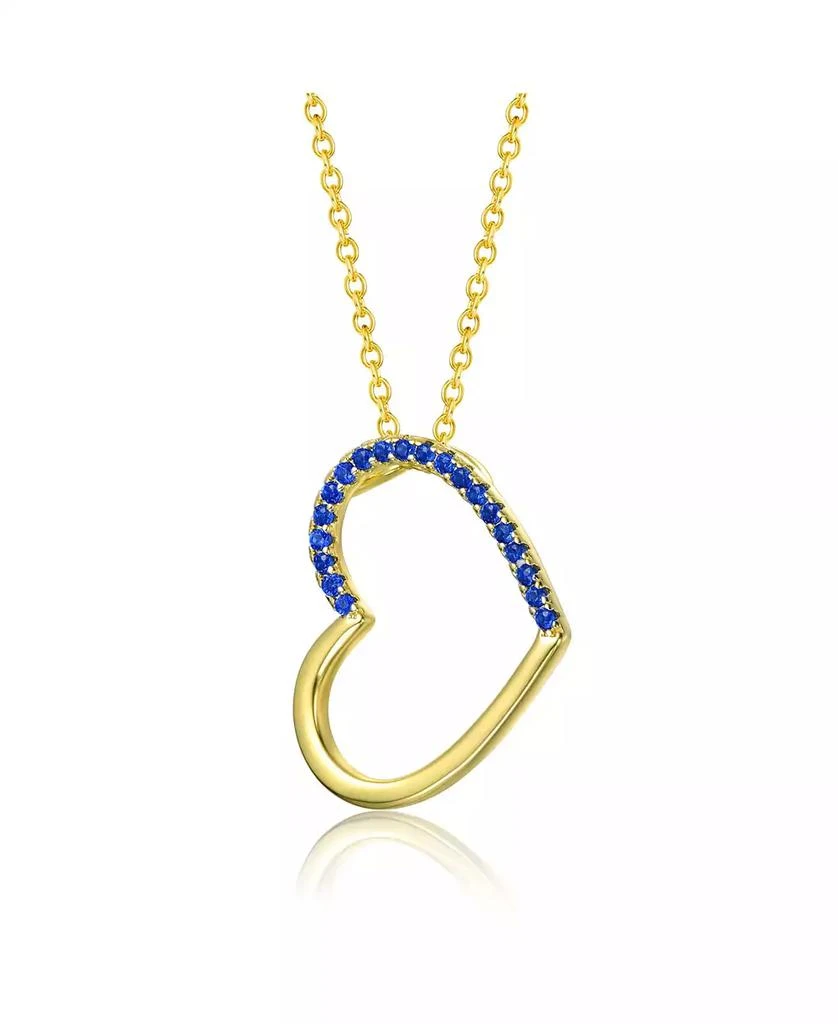 GiGiGirl Kids
 14k Gold Plated with Blue Cubic Zirconia Heart Pendant Necklace 2