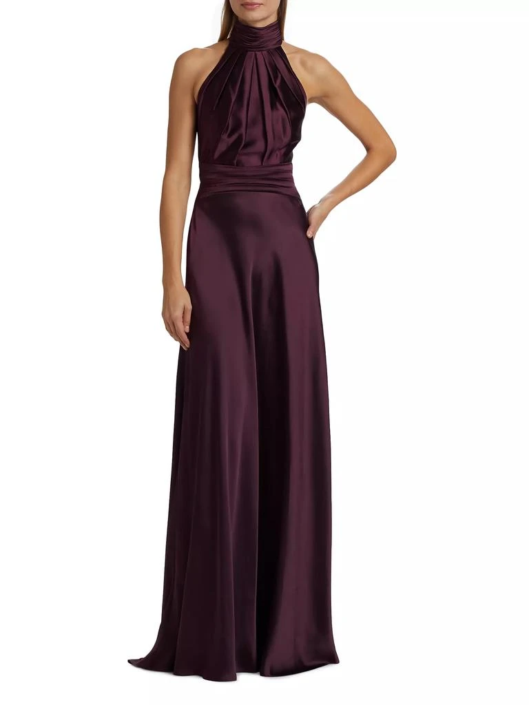 Zuhair Murad Satin Halter Pleated Gown 3