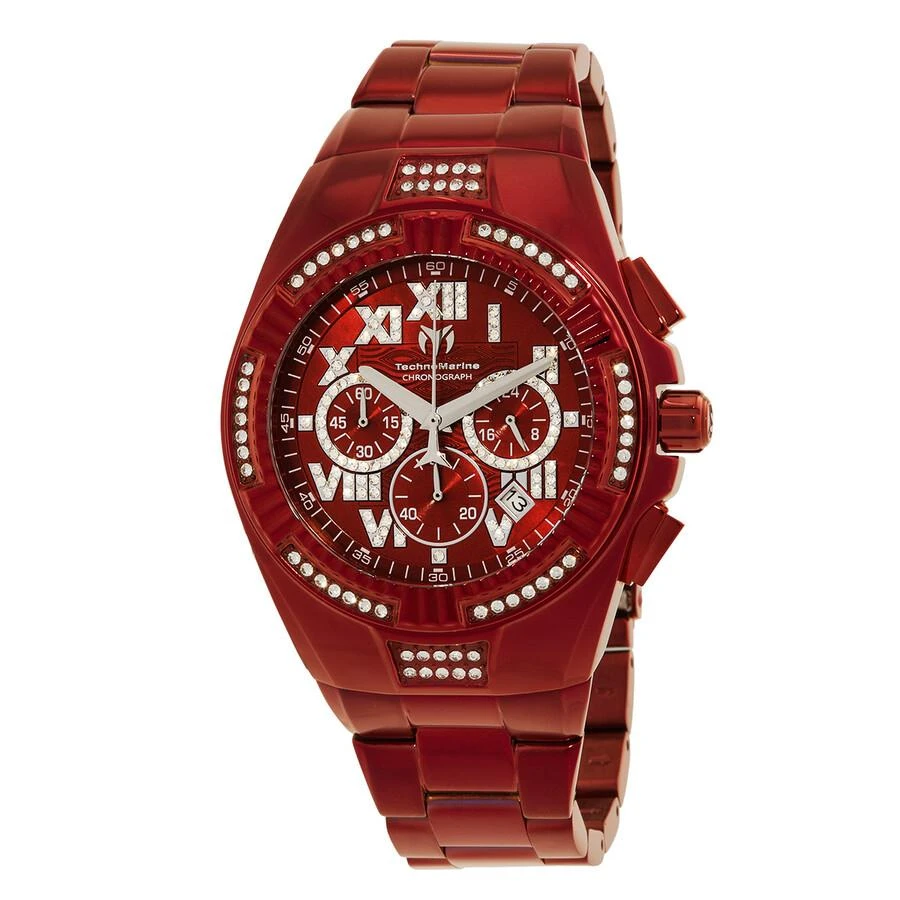 TechnoMarine Cruise Chronograph Quartz Crystal Red Dial Men's Watch TM-121232 1