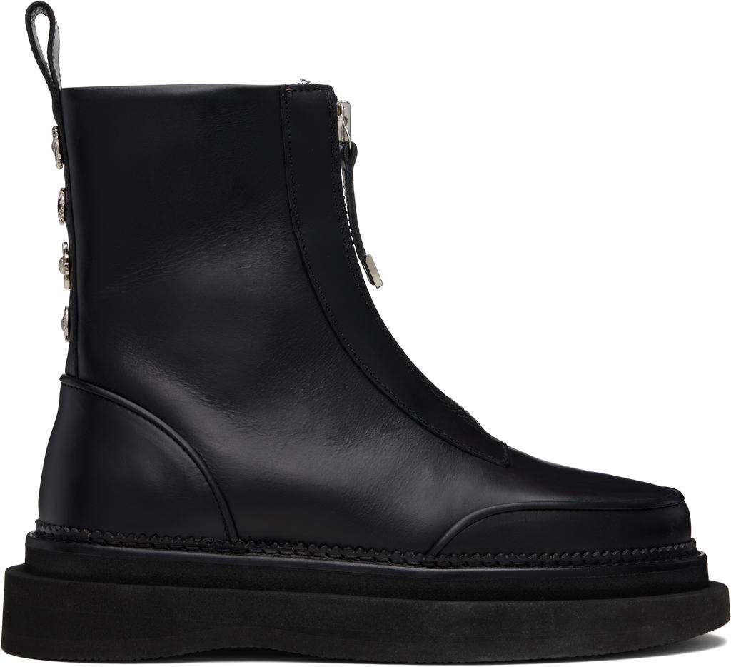 Shop Brown Leather AJ1430 Zip-Up Boots on Sale at BeyondStyle