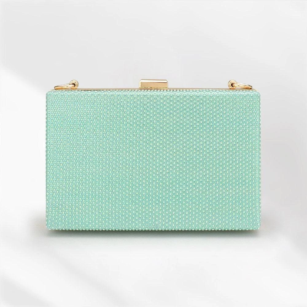 FASHNZFAB Shimmery Rectangle Evening Clutch / Crossbody Bag