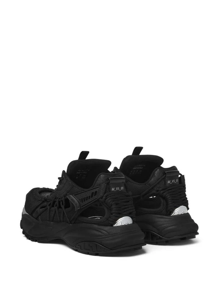 Versace Versace Black Sneakers With Black Panelled Design And Cut-Out Details 5