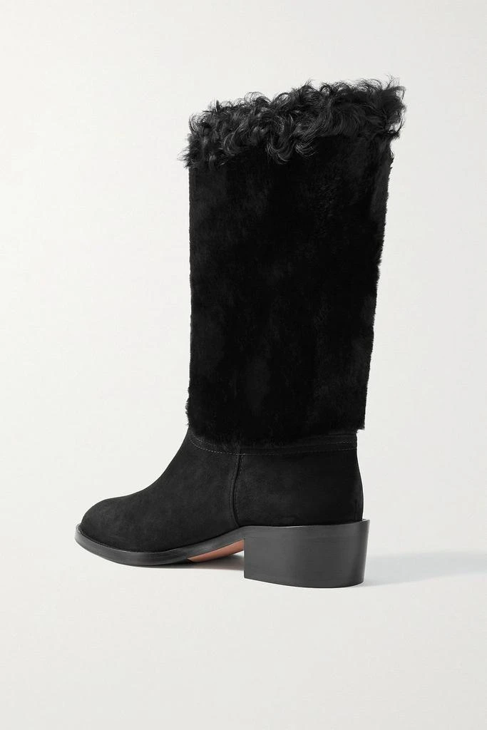 Aquazzura 45 shearling and suede boots 3