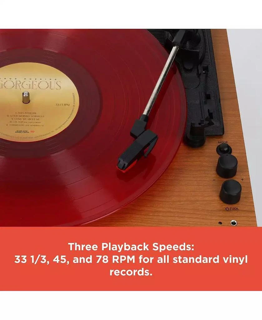 RadioShack Retro Classic Turntable - 3-Speed Vinyl Record Player, Bluetooth Input 
Output, Speakers Included 4001797 4