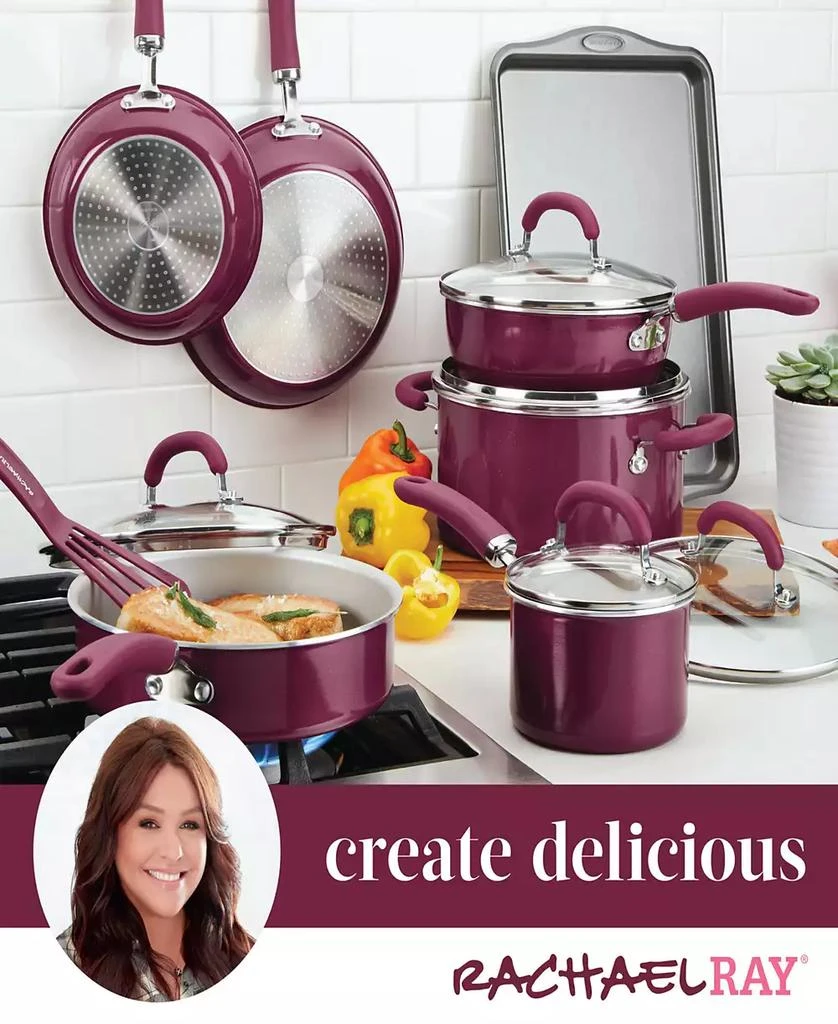 Rachael Ray Create Delicious Aluminum Nonstick Cookware Set, 13 Piece 10