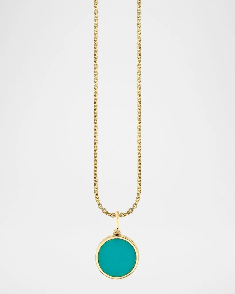 Sydney Evan Happy Face Stone Inlay Icon Charm Necklace