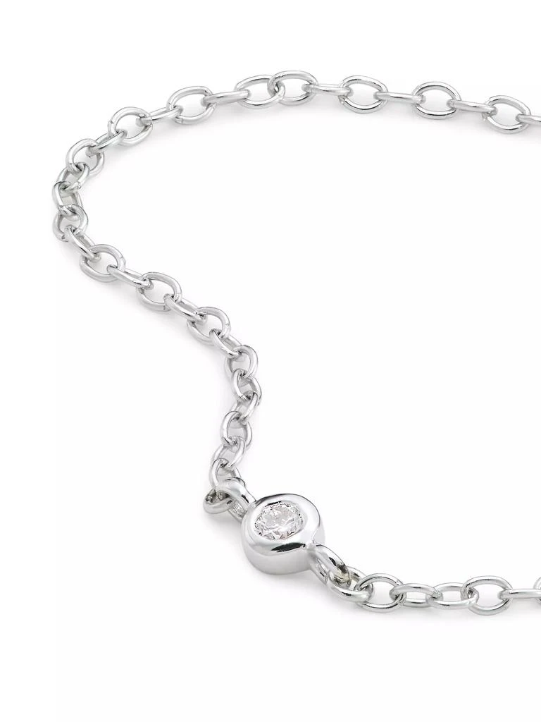 Mikimoto 18K White Gold, Diamond & 5MM Round White Akoya Cultured Pearl Station Bracelet 3
