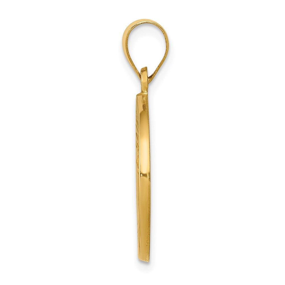 Diamond2Deal 14k Yellow Gold Polished and Satin St John Baptist Medal Hollow Pendant