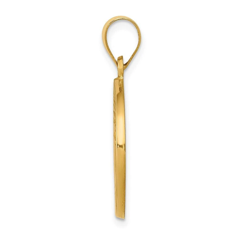 Diamond2Deal 14k Yellow Gold Polished and Satin St John Baptist Medal Hollow Pendant 2