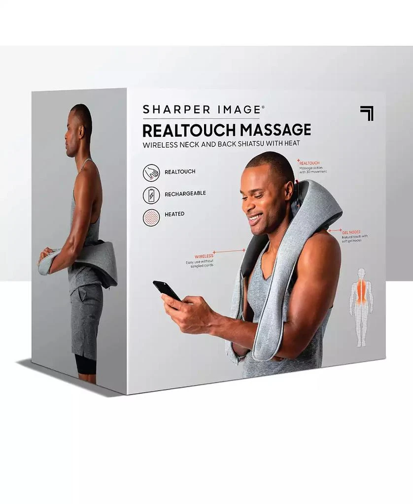 Sharper Image Realtouch Shiatsu Massager, Warming Heat Soothes Sore Muscles, Nodes Feel Like Real Hands, Wireless & Rechargeable 3
