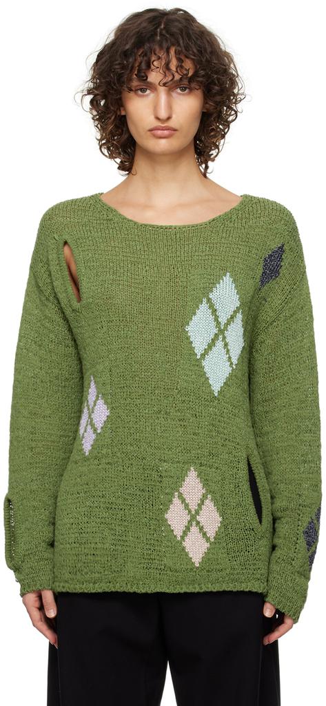 TheOpen Product Green Argyle Sweater