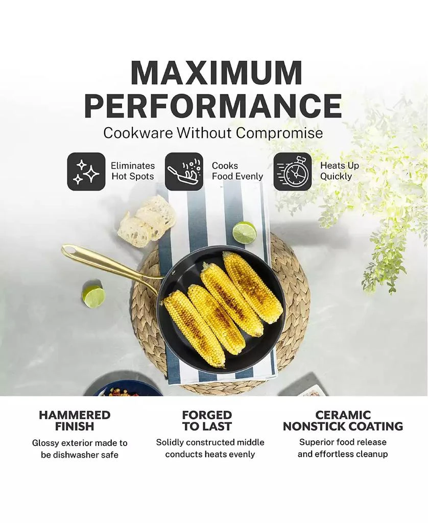 GraniteStone Charleston Collection 15-Piece Hammered Ceramic Coating Nonstick Cookware Set 7