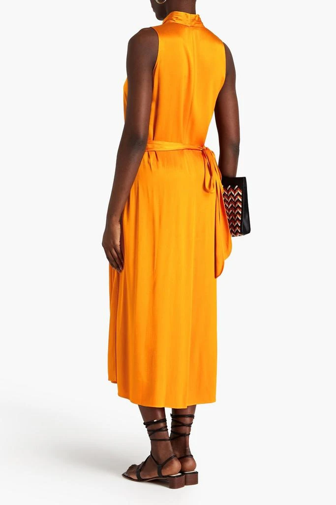 Vince Draped satin-crepe midi wrap dress 3