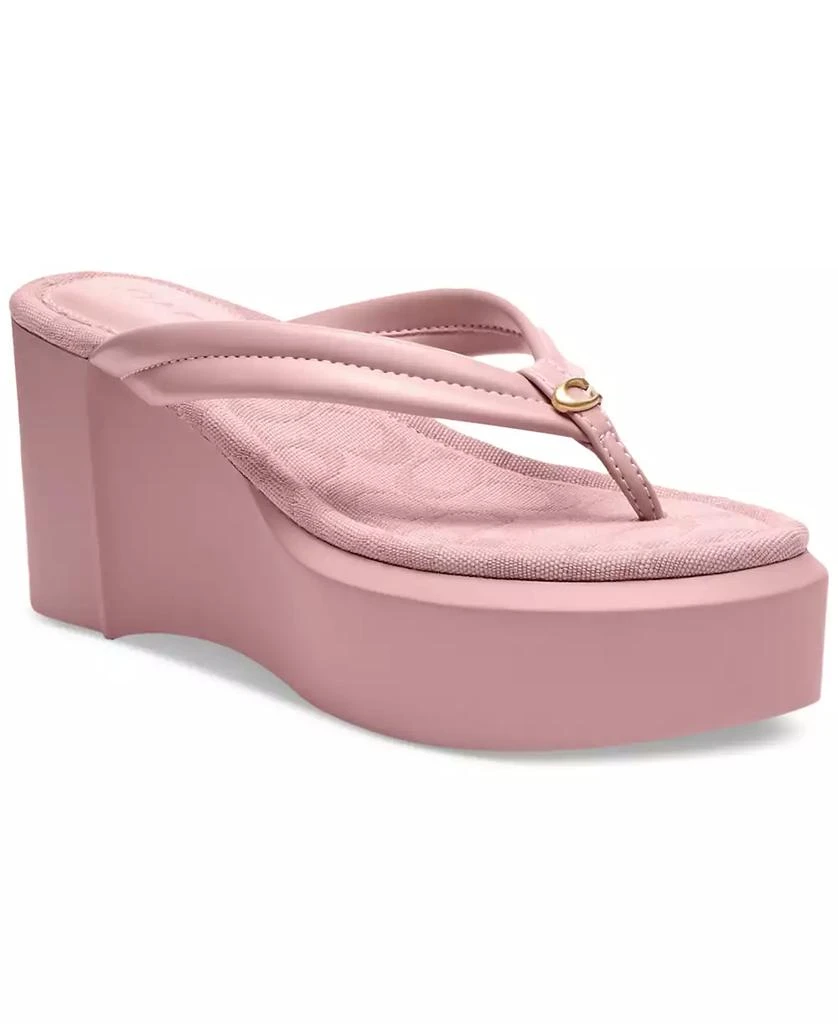 Coach Women's Franki Platform "C" Thong Wedge Flip Flop Sandals 1