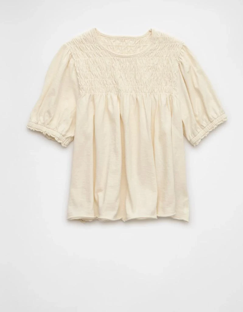AE AE Sunchaser Knit Puff Sleeve Smocked T-Shirt 3