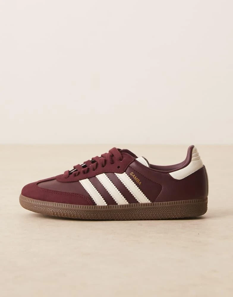 Adidas adidas Originals Samba OG trainers in maroon and cream 2