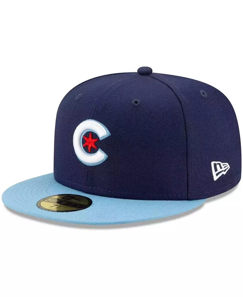 New Era Men's Navy, Light Blue Chicago Cubs City Connect 59FIFTY Fitted Hat 1