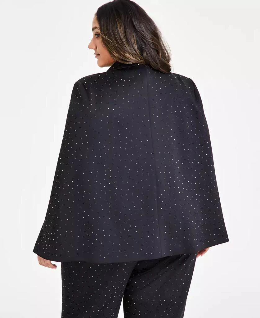 Nina Parker Trendy Plus Size Studded Cape Blazer 4