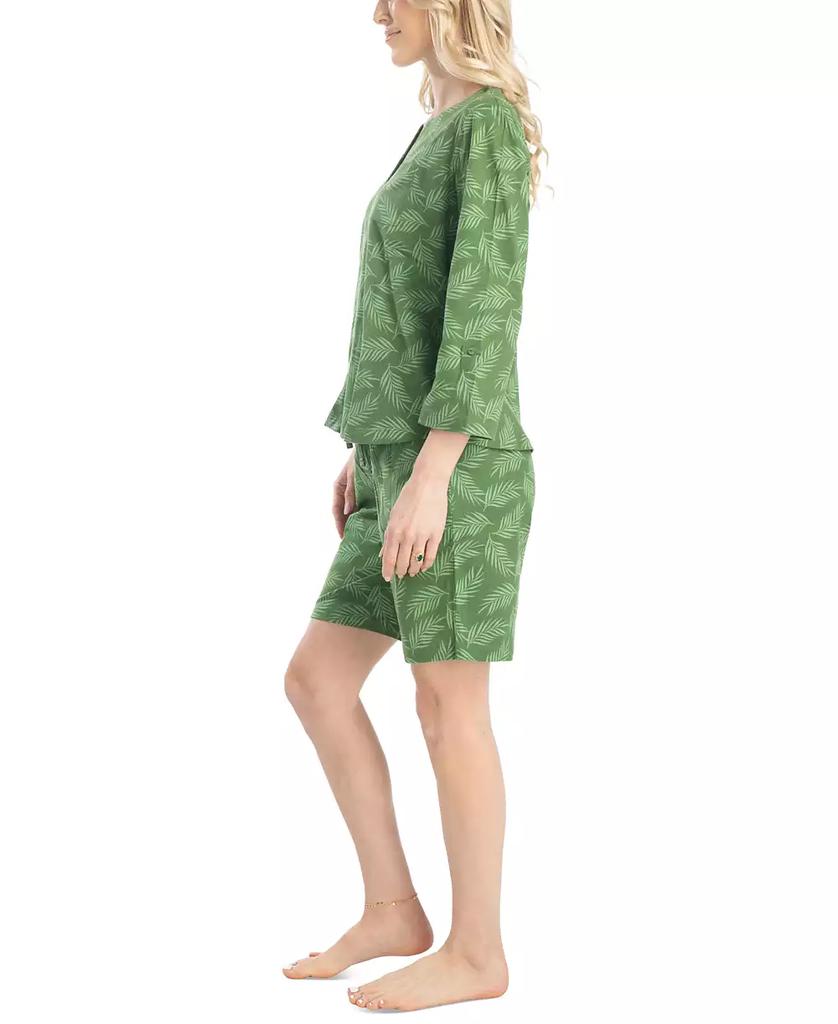 MUK LUKS Women's 2-Pc. Cabana Casual Cotton Pajamas Set