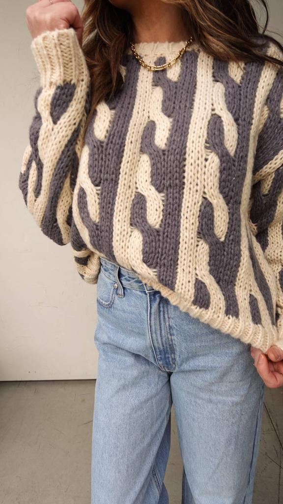En Creme En Creme - Abstract Chunky Knit Sweater