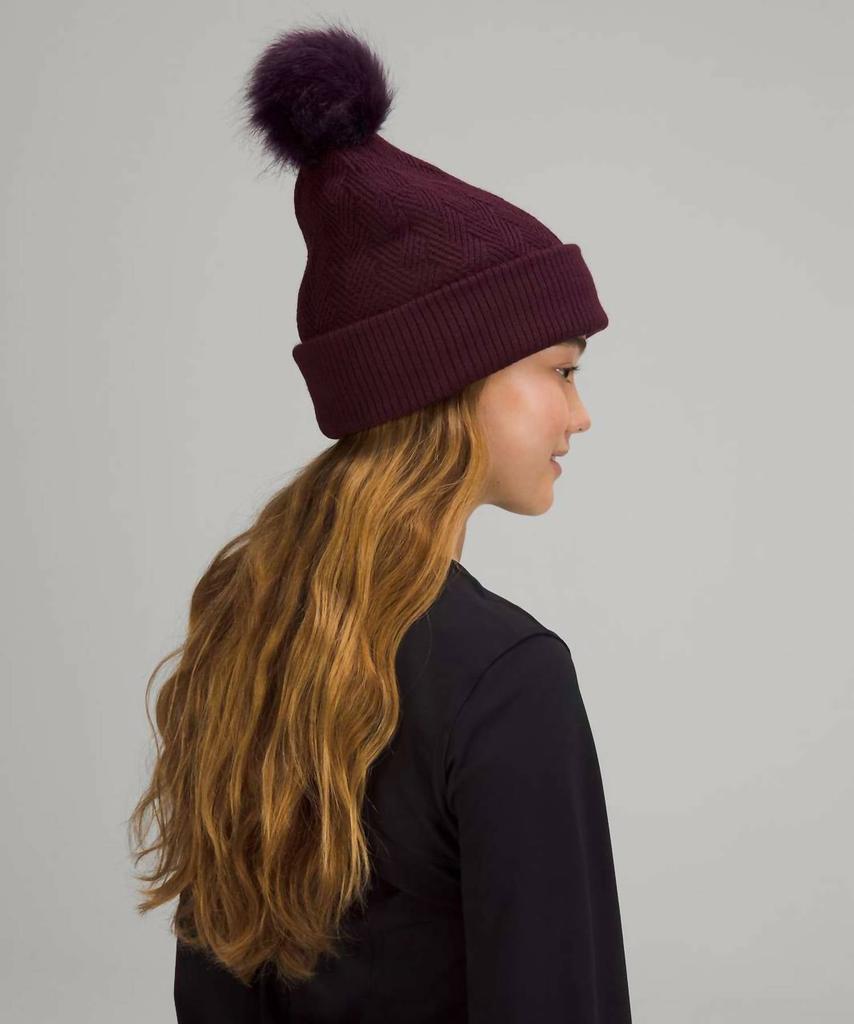 lululemon Cable Knit Pom Beanie In Cassis