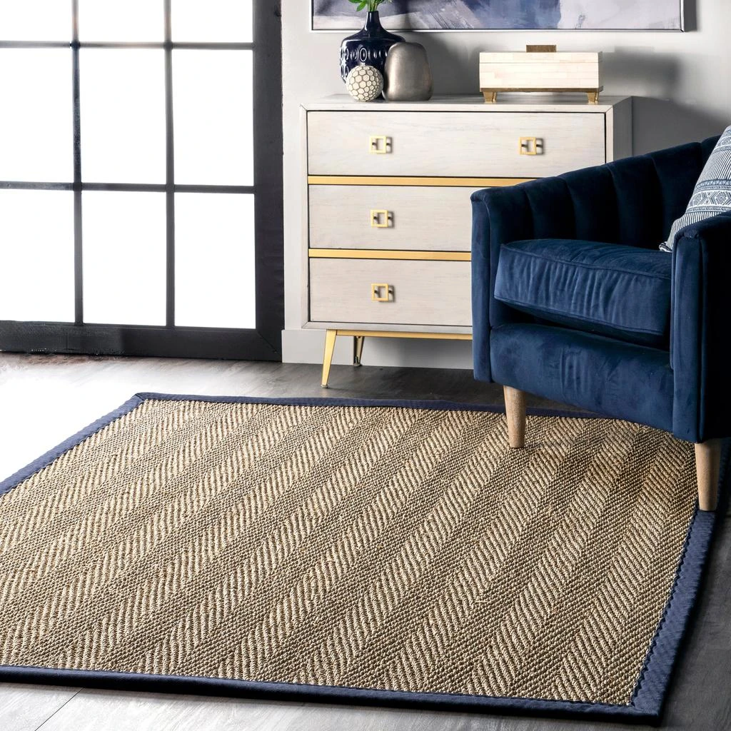 nuLOOM Larnaca Seagrass Herringbone Indoor/Outdoor Area Rug 8