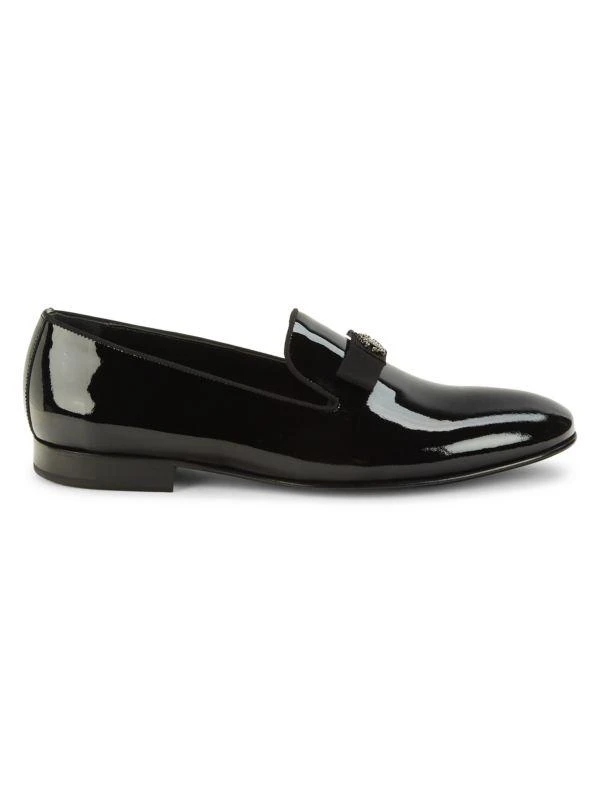 Bow Patent Leather Smoking Slippers – On Sale Now with Up to 