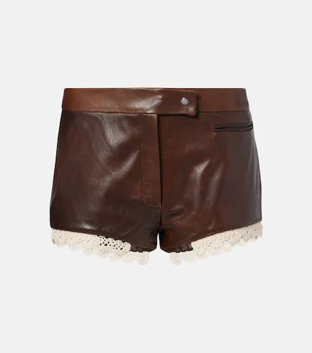 Magda Butrym Crochet leather shorts 1