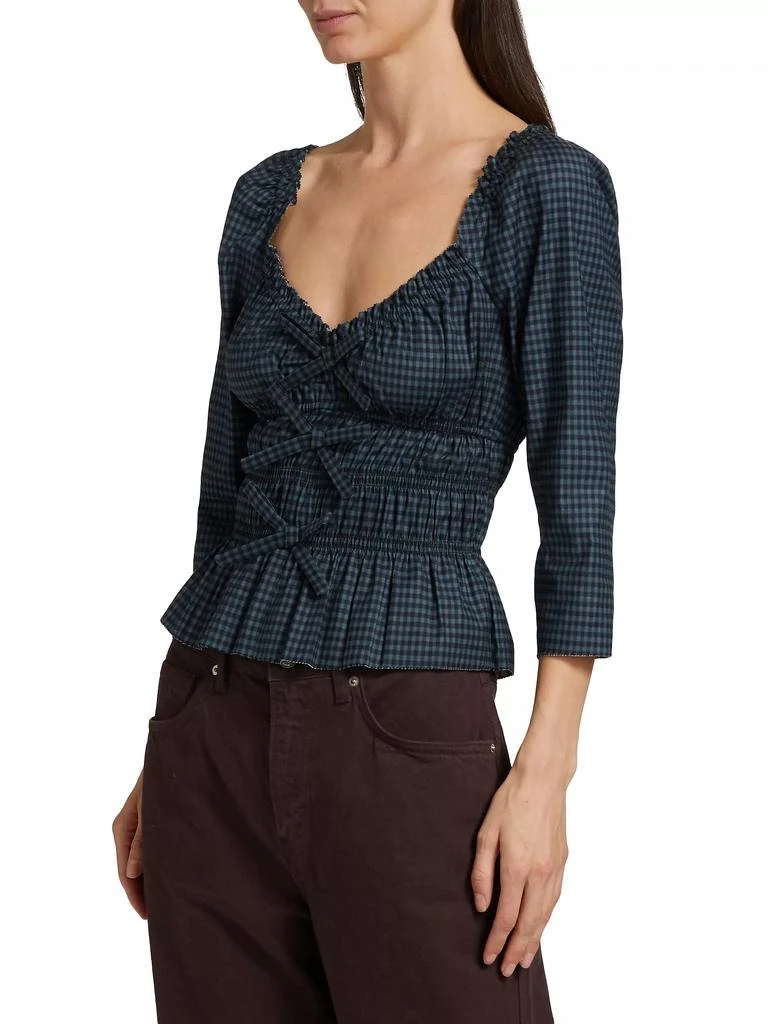 Reformation Lauryn Gingham Peplum Top 4