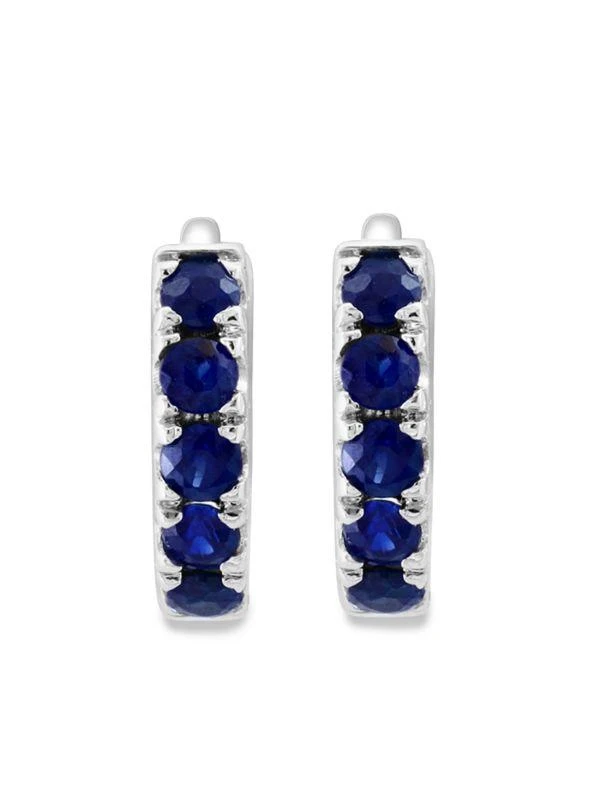 Effy Eny Sterling Silver & Sapphire Huggie Earrings 2