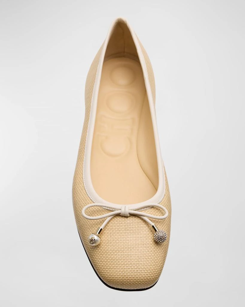 Jimmy Choo Elme Cotton Bow Ballerina Flats 5