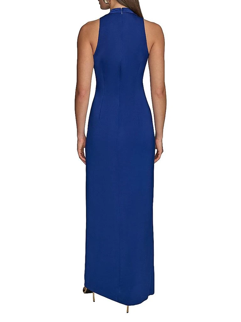 Donna Karan Gathered Satin Sleeveless Gown 4