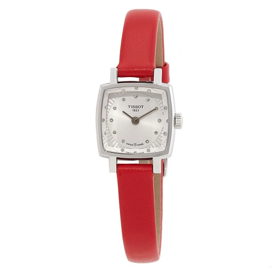 Tissot Lovely Square Valentines Quartz Diamond Silver Dial Ladies Watch T0581091603600 1