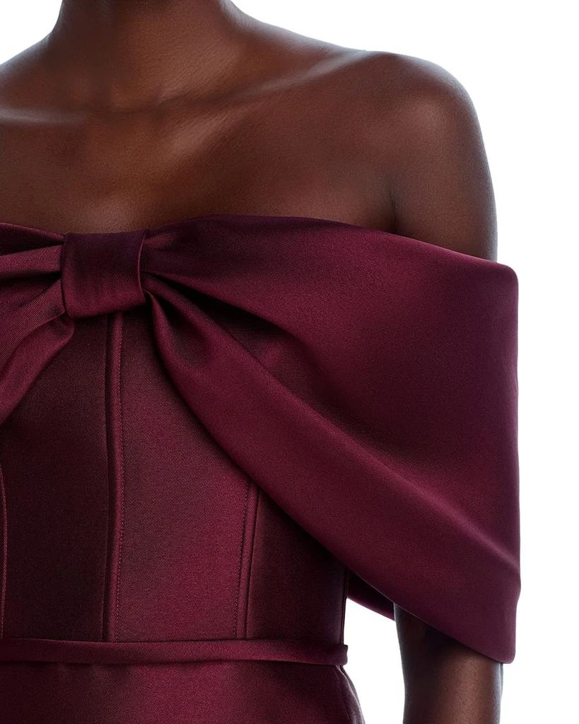 Amsale Bow Detail Shoulder Gown 3