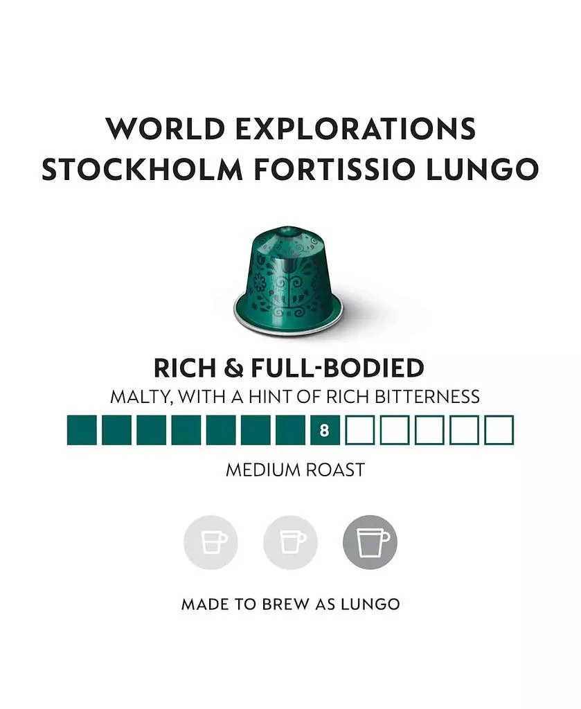 Nespresso Capsules OriginalLine, Stockholm Fortissio Lungo, Dark Roast Coffee, 50 Count Coffee Pods 3
