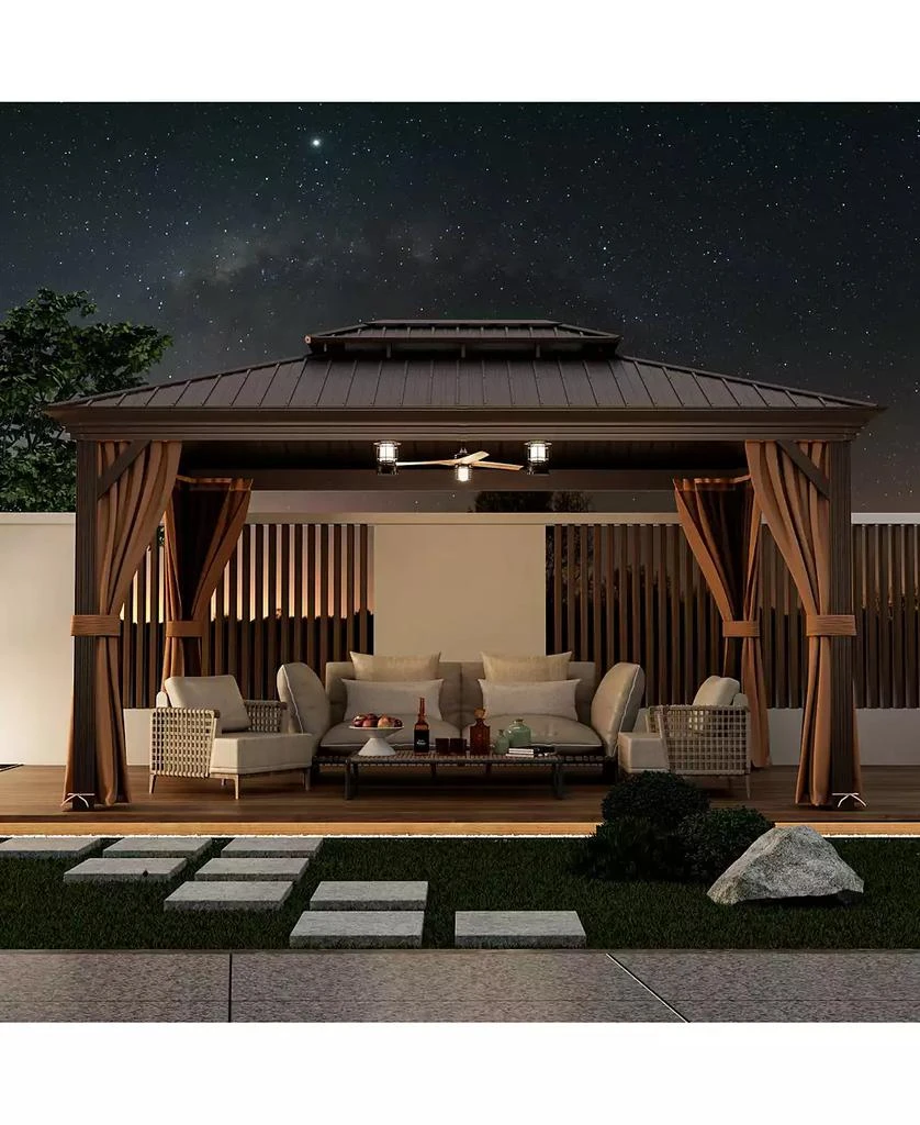 GIVIMO 12
 x 16
 Double-Roof Hardtop Gazebo with Galvanized Steel Roof 4