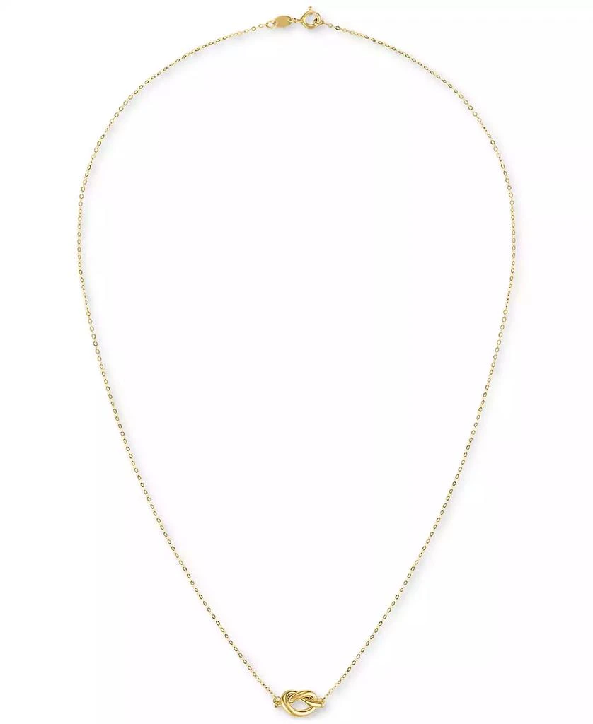 Macy
s Polished Love Knot Station 18" Pendant Necklace in 10k Gold 3