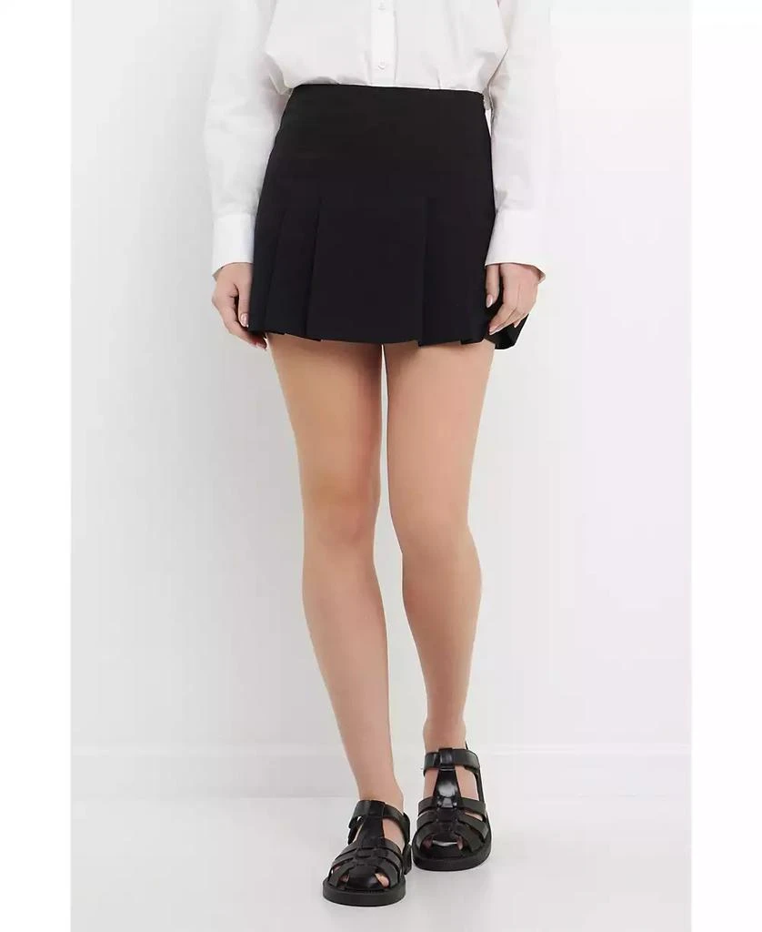 English Factory Women's Pleated Mid Rise Skorts