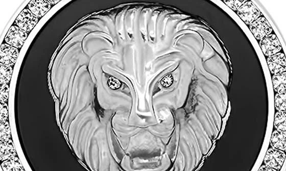 HMY JEWELRY 18K Gold Plated Pave Crystal Lion Pendant Necklace 4