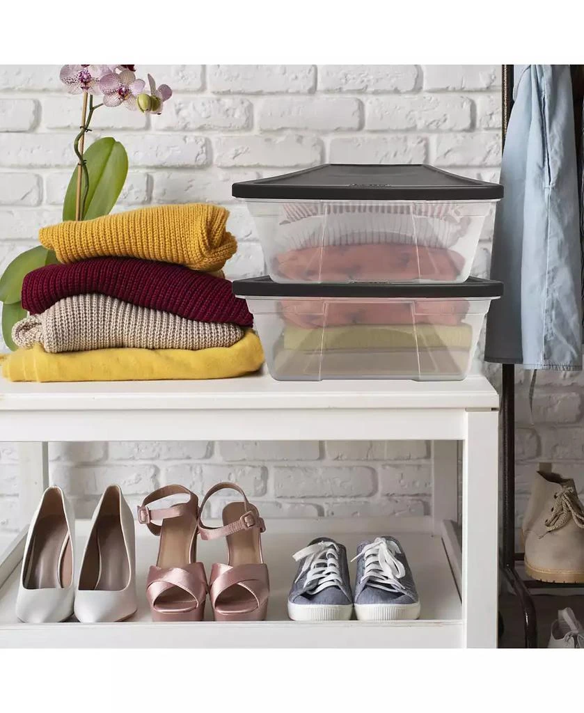 Homz 41 Quart Stackable Plastic Storage Containers with Snap-Close Lid, (2 Pack 7