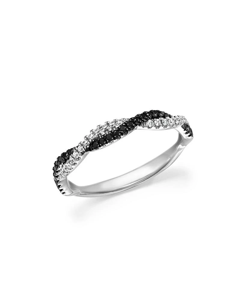 Bloomingdale
s White and Black Diamond Braided Band in 14K White Gold 1
