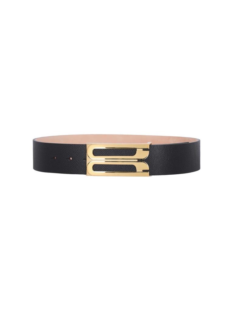 ベルト Victoria Beckham Jumbo Frame Belt - Leather - Black Jumbo Frame Belt In Black Croc Embossed Calf Leather