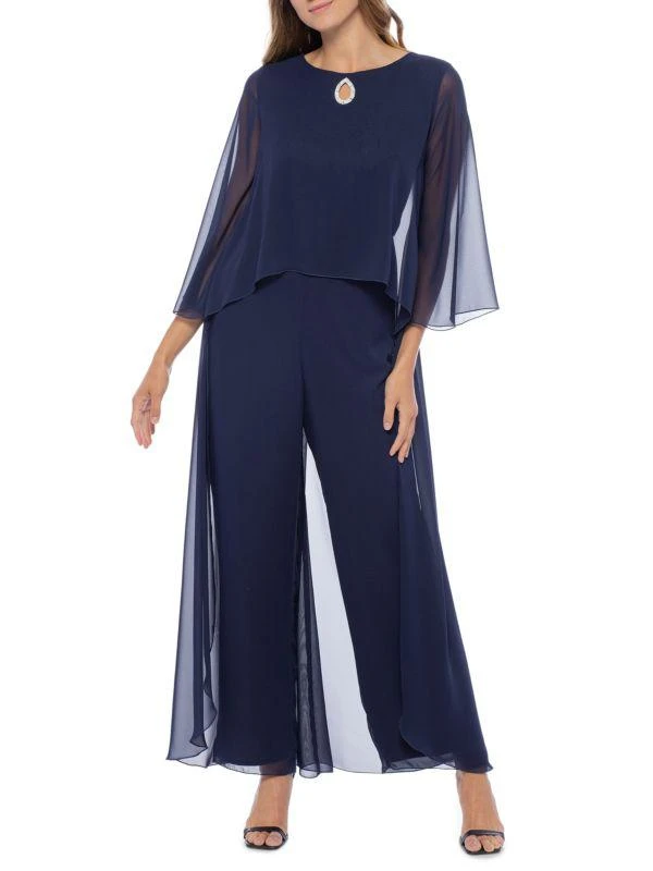 MARINA Capelet Chiffon Wide Leg Jumpsuit 1