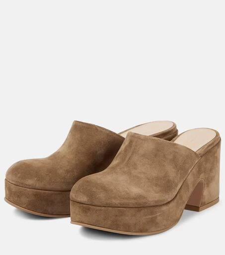 Gianvito Rossi Lyss suede platform mules 5