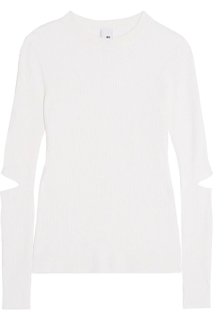 IRIS & INK Cutout ribbed merino wool sweater 1