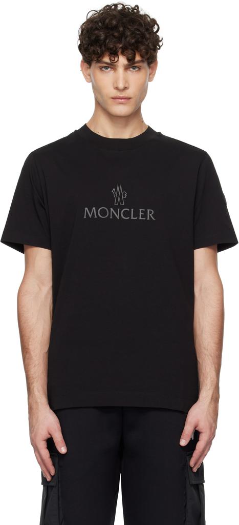 Moncler Black Logo Cotton T-shirt - T-Shirts - Compare Prices from