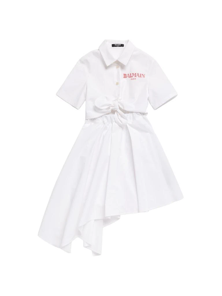 Balmain Logo Cotton Poplin Shirt Dress 1